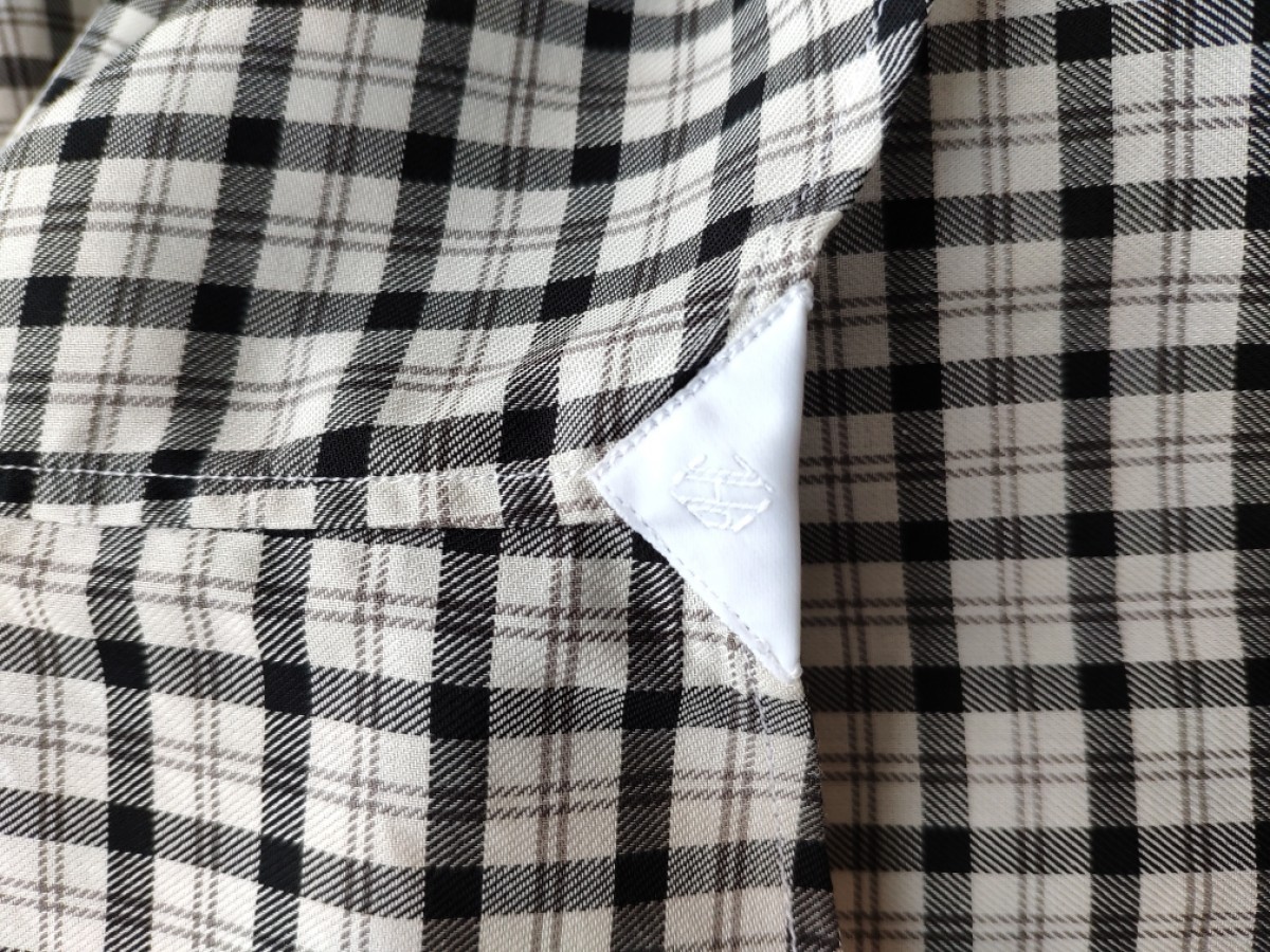 Patrick Hellmann Collection - NEW ! Collar pin & bar plaid shirt.Like Comme des Garcons - 4