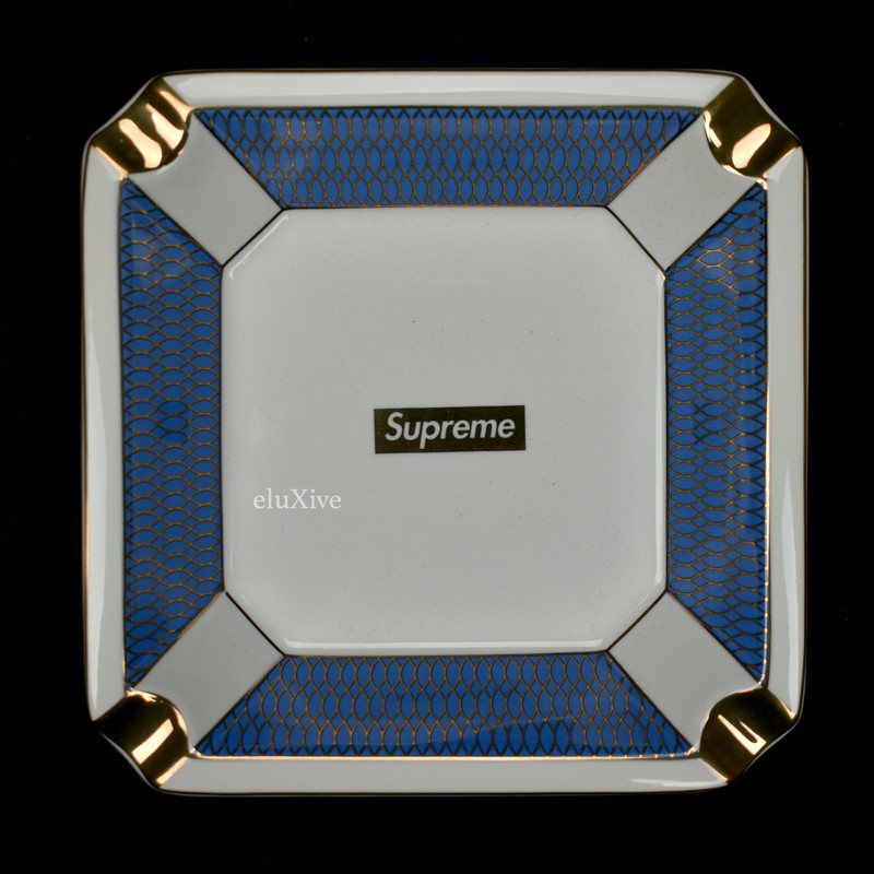 Supreme Box Logo Ceramic Ashtray Blue DS - 1