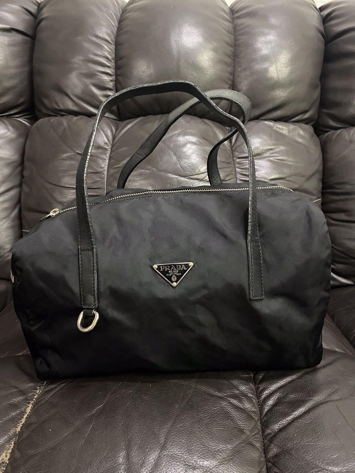 Authentic Prada Tessuto Nyalon Duffle Hand Bag - 19