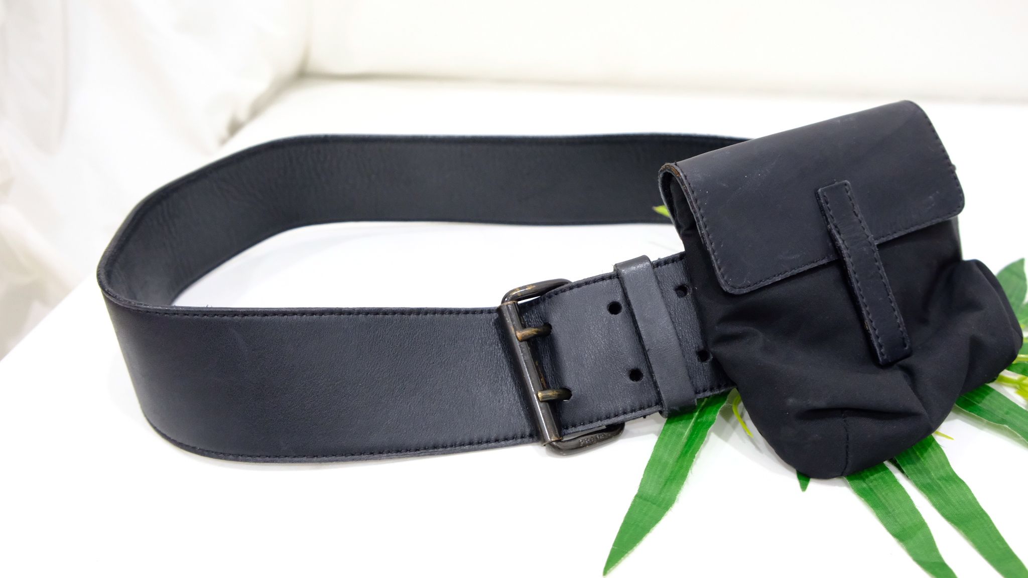 Black Prada belt waist bag pouch - 3
