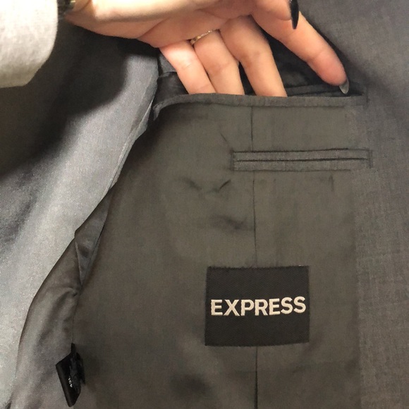 Express 42L Charcoal Wool Suit Jacket - 6