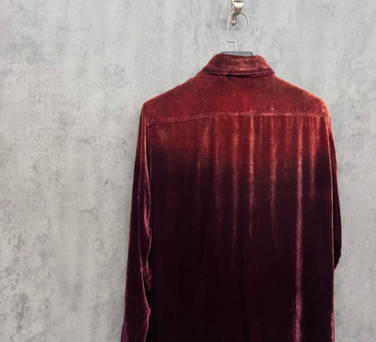 Saint Laurent Velvet Ombre Obsidian Button-Down Shirt - 2