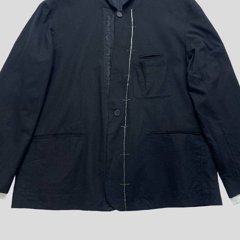 Haider Ackermann Black Cotton Metal-Embellished Jacket - 7