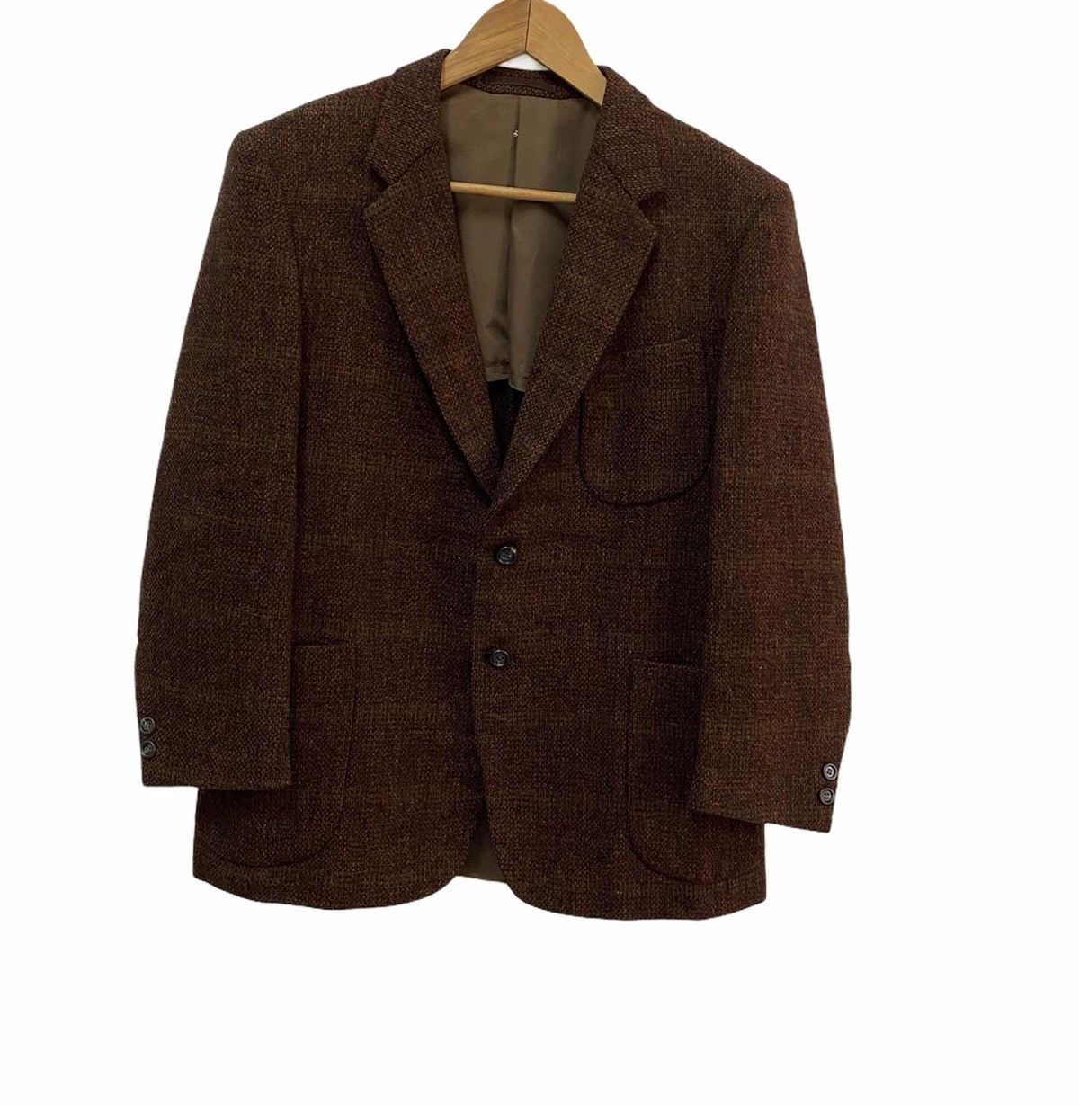 Vintage Folkland Tweed Harris Tweed Style Wool Blazer Jacket - 6