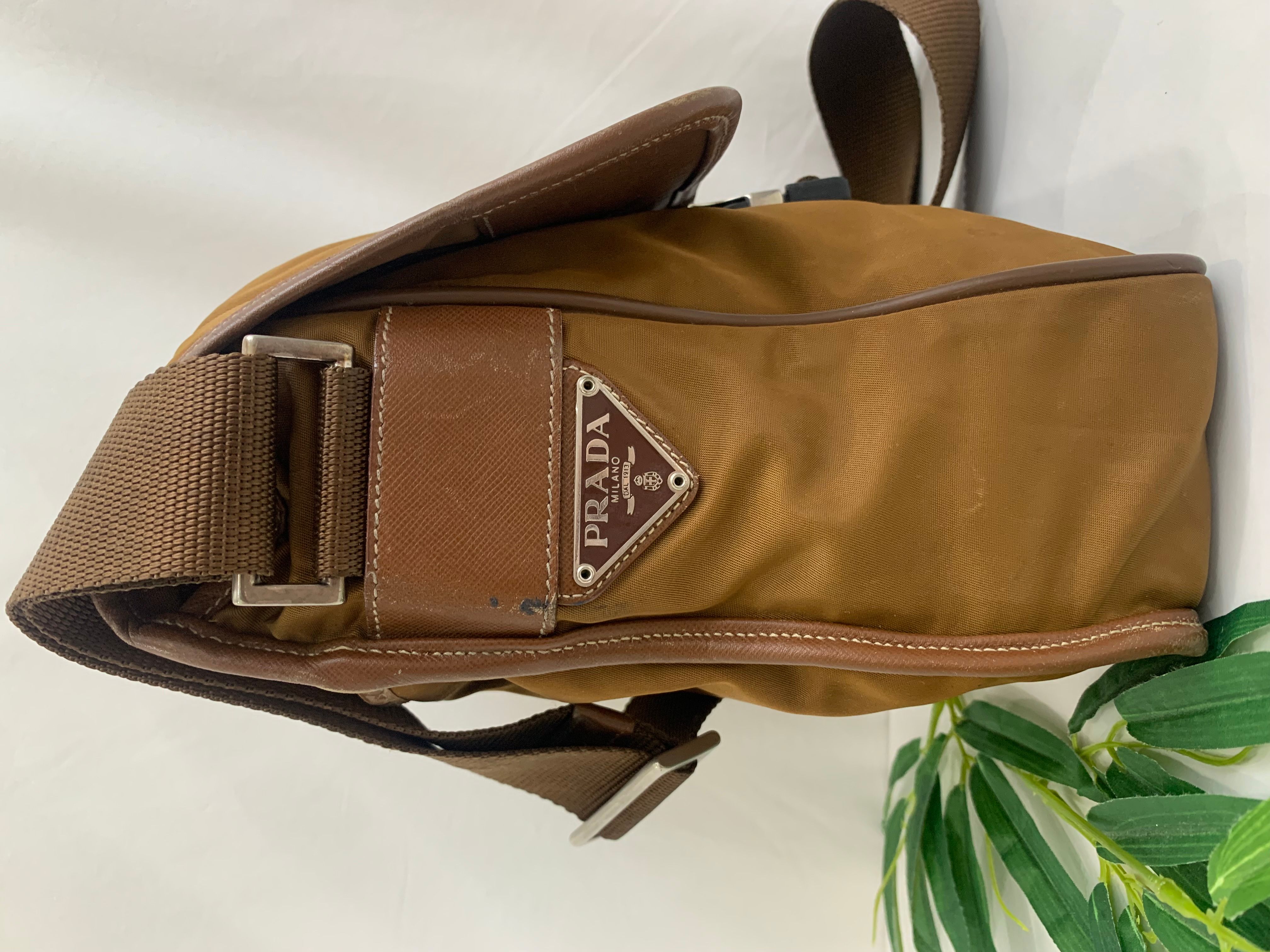 Authentic Prada Tobacco nylon sling/shoulder bag - 6