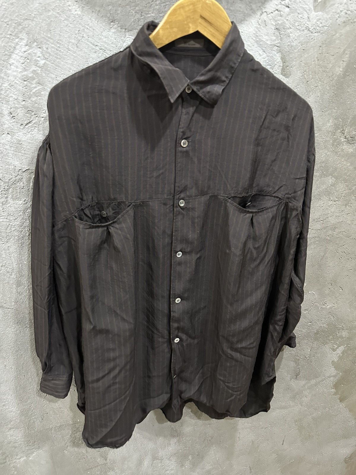 1990 - Y’s For Men Double Pocket Striped Rayon Shirt - 21