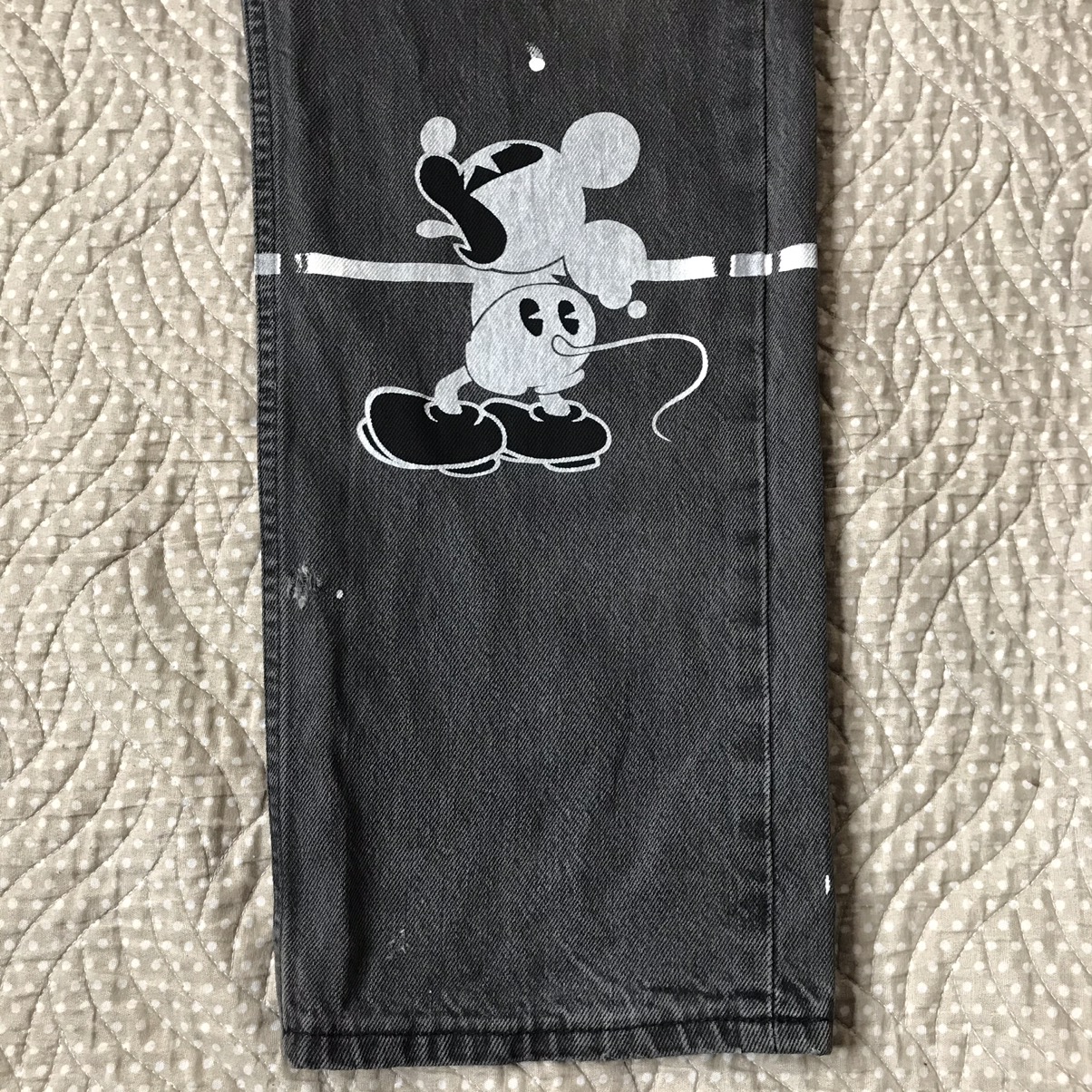 Rare Vtg Levi’s 501 Mickey Mouse Distressed Paint Splatter - 5