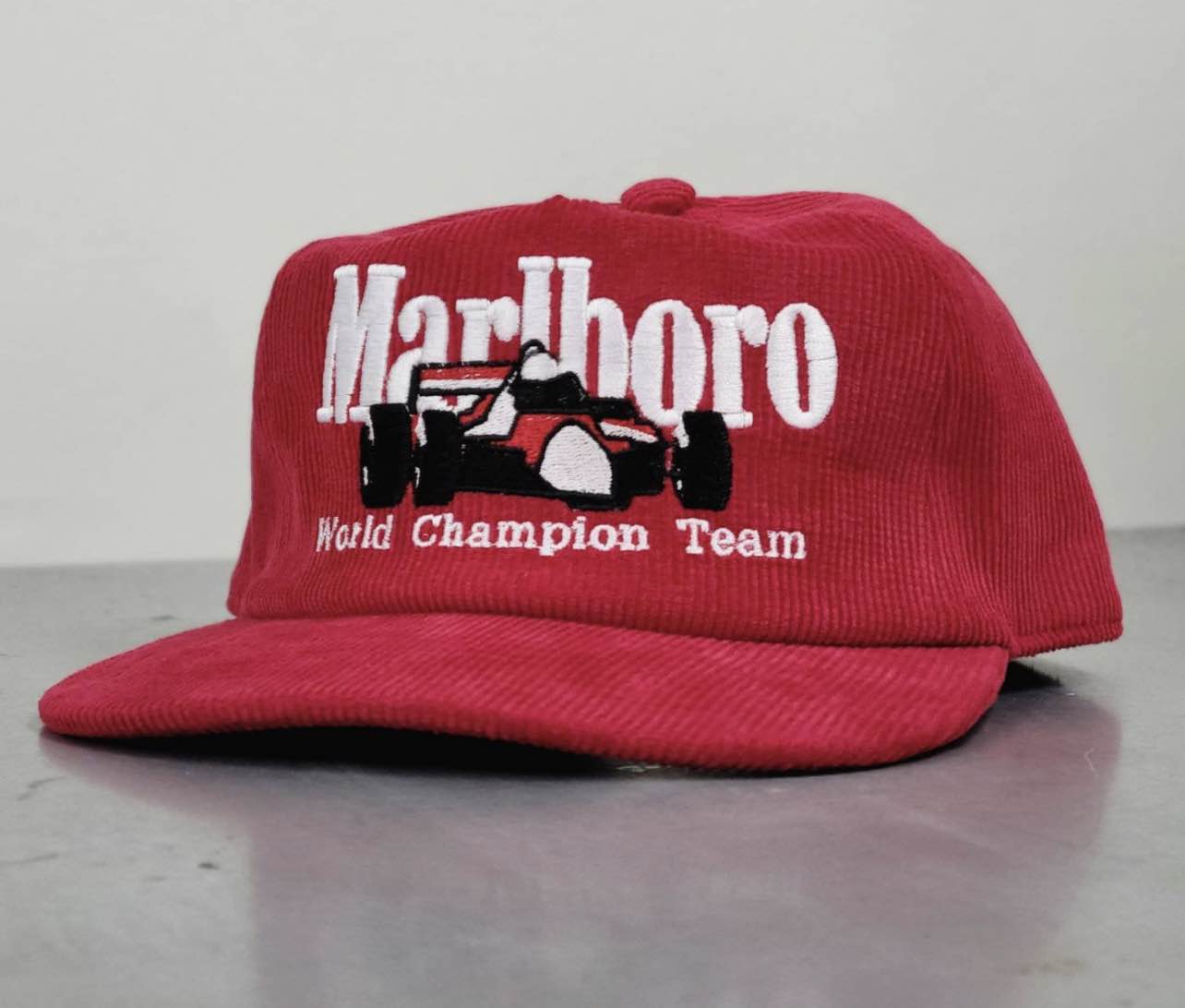 Deadstock Embroidered Marlboro Racing Corduroy Hat - 1