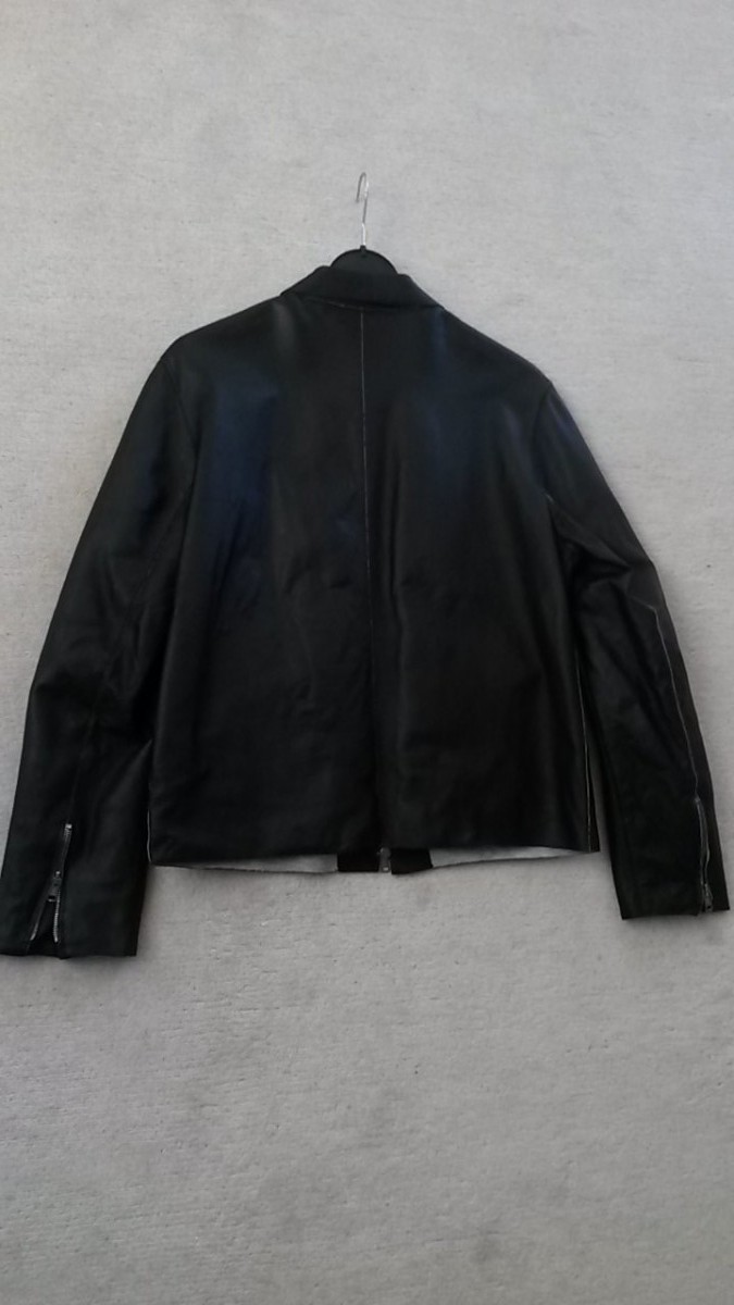 Black Unstructured Laser Cut Leather Jacket S M - 8