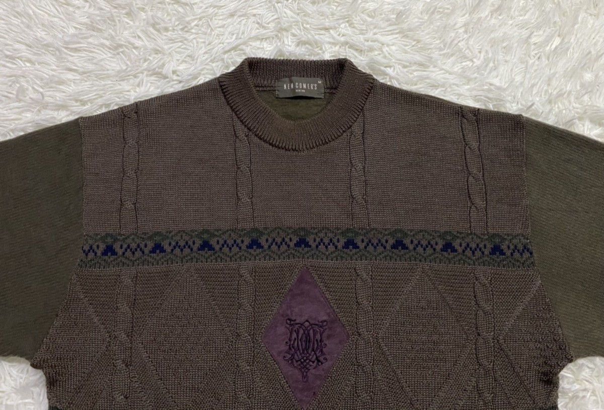 Coloured Cable Knit Sweater - New Comer's Wool Blend Cable Knit Sweater Pullover - 2