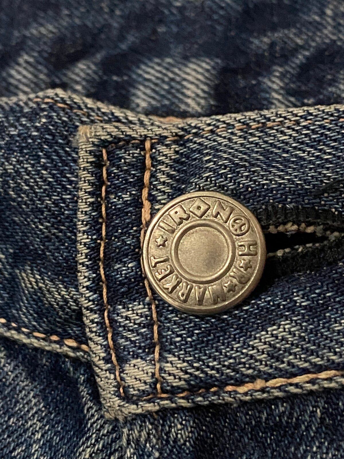 Japanese Brand - Men Blue Blue Japan Selvedge Distress Dirty Washed Button à - 16