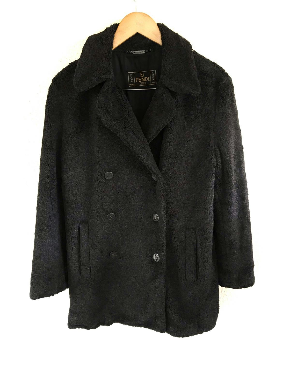 FENDI Jeans Boa Coat/ Fur Jacket Made in Italy - 5