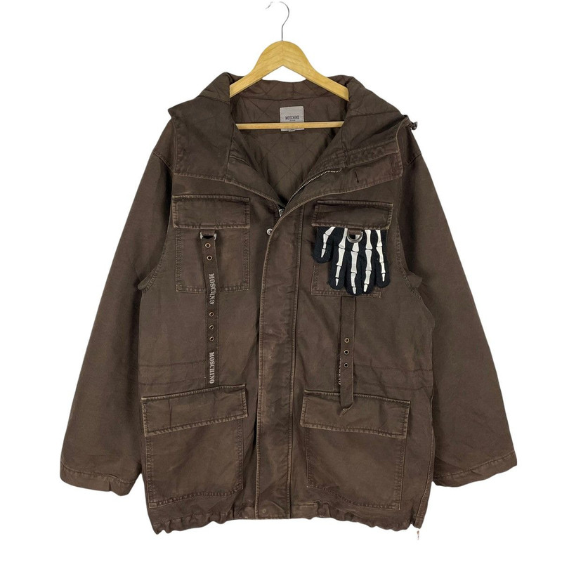 ❄️MOSCHINO Jeans Bondage Pocket Hoodie Zipper Jacket - 1