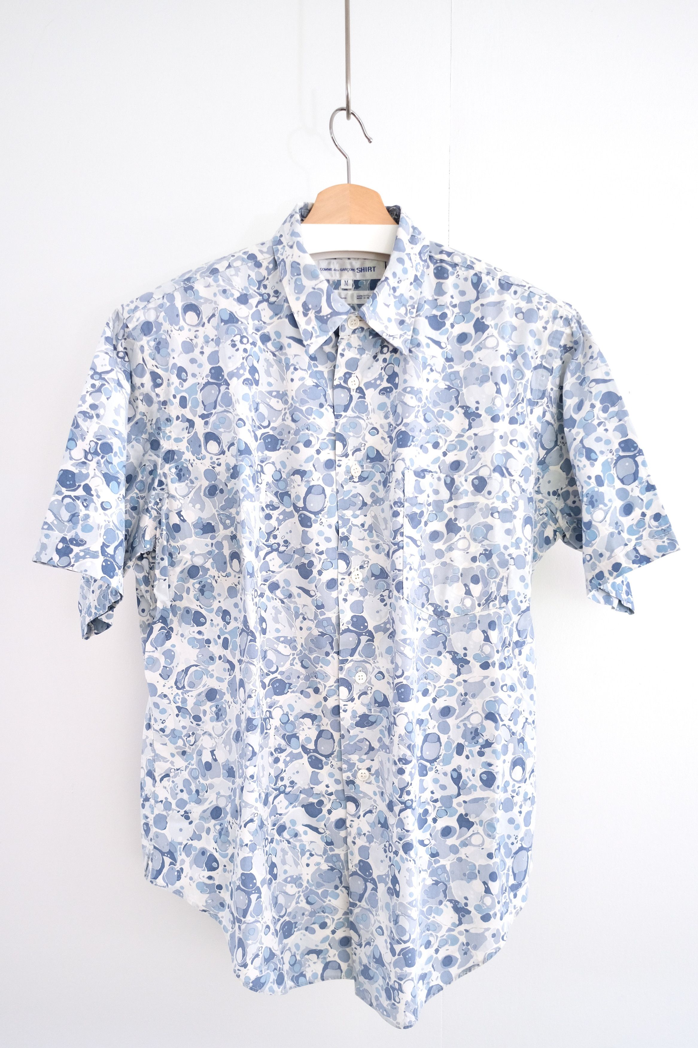 1990s Cotton 墨流し (suminagashi) Print Shirt - 1