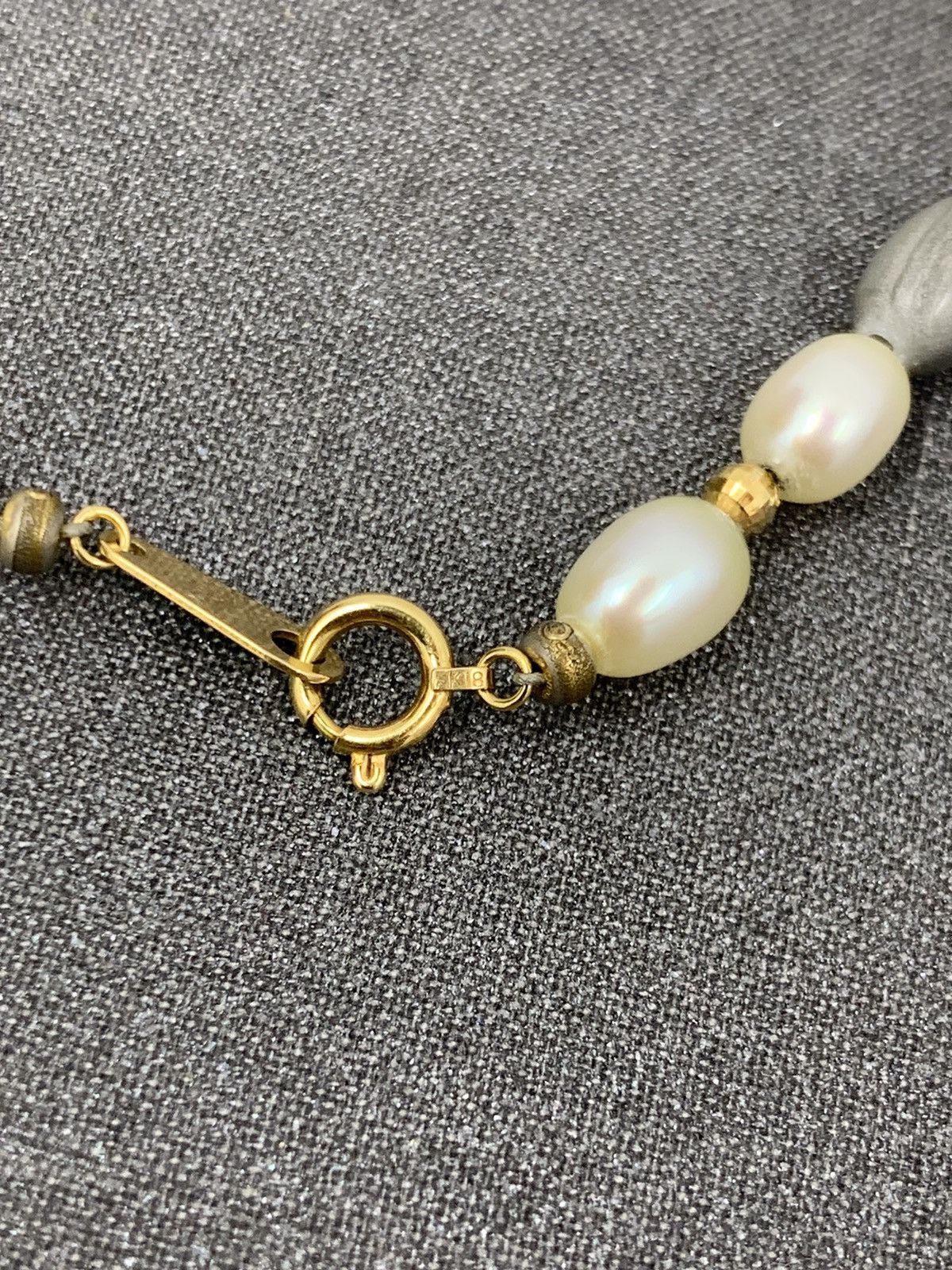 Vintage 18K Gold Natural Pearls Necklace - 5