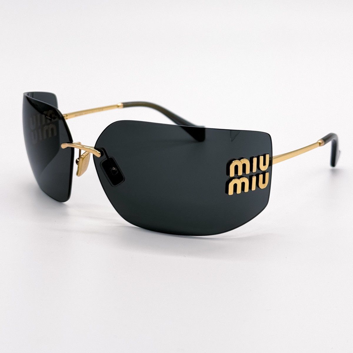 NEW SMU54Y 5AK5S0 MIU MIU DARK GREY WOMEN SUNGLASSES WRAP - 4