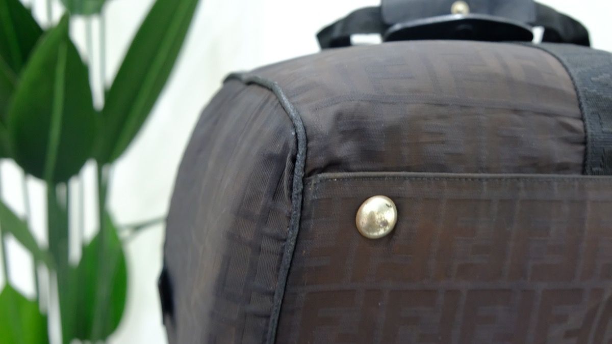 Authentic vintage Fendi black zucca travel bag large saiz - 9