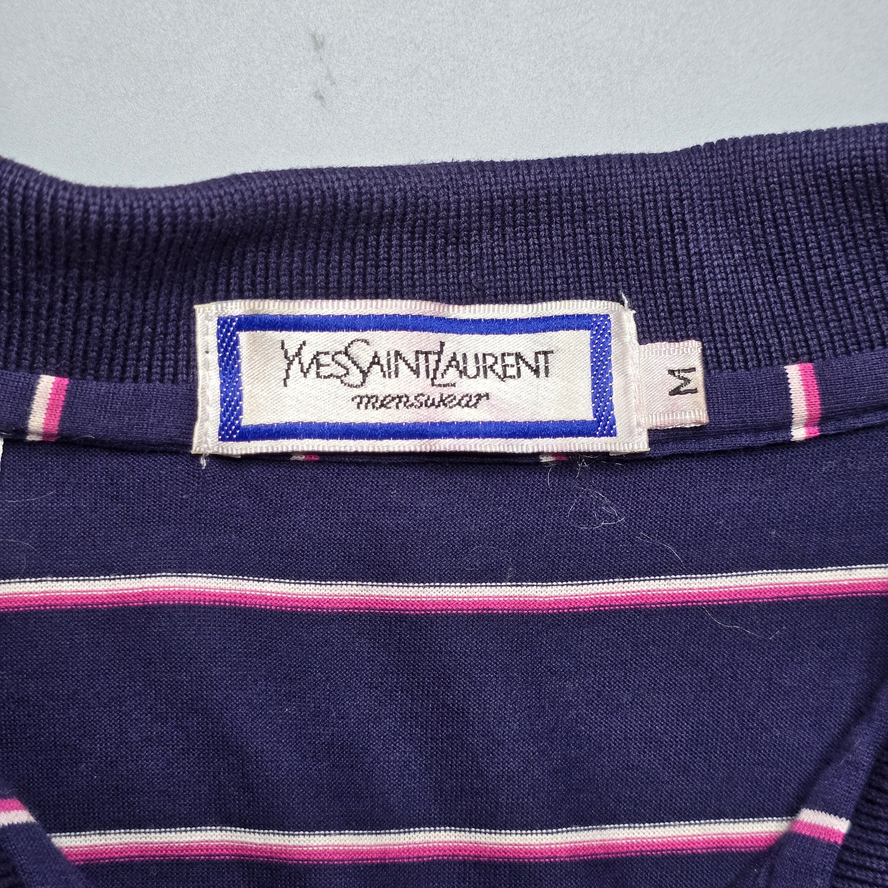 Yves Saint Laurent - Vintage Striped Pocket Polo Shirt - 4