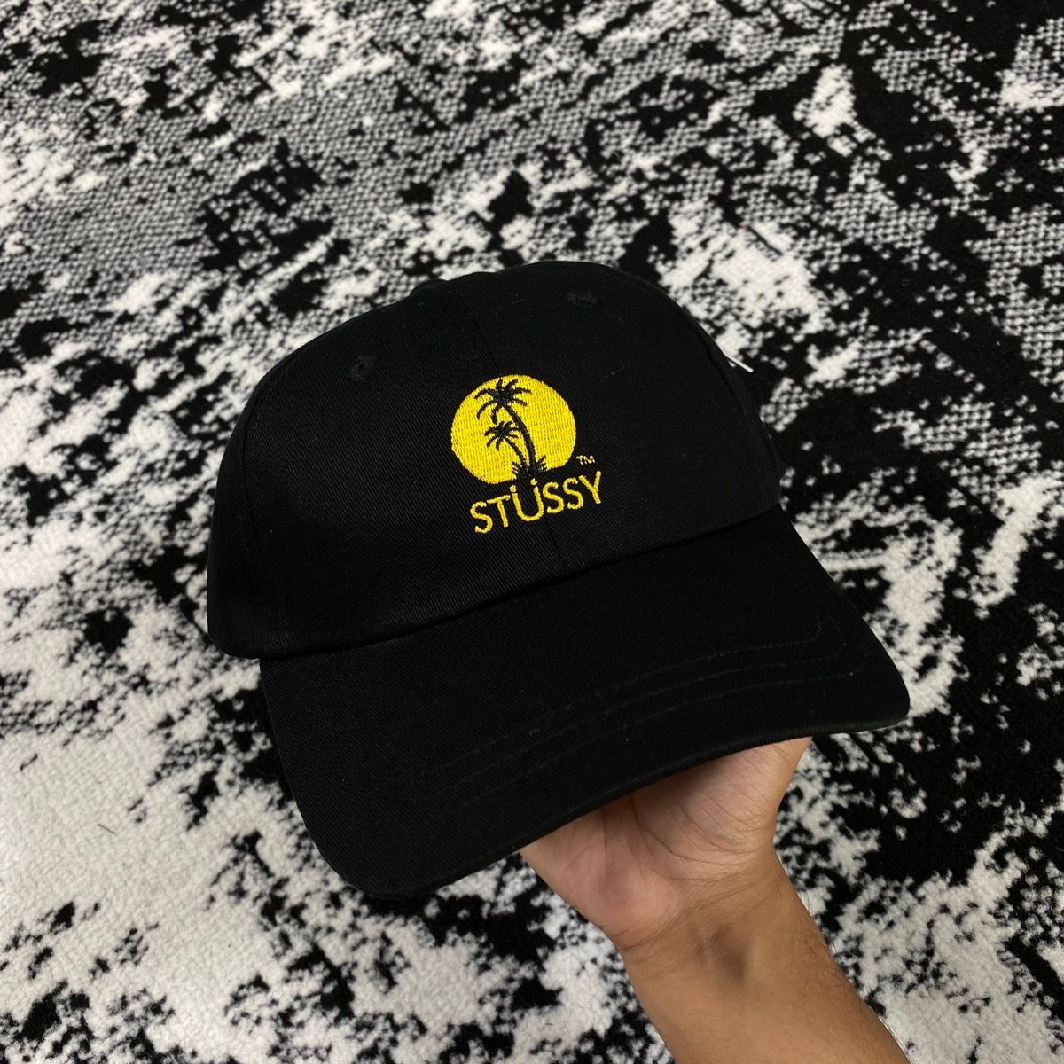 STUSSY SUNDOWN CAP HAT IN BLACK - 1