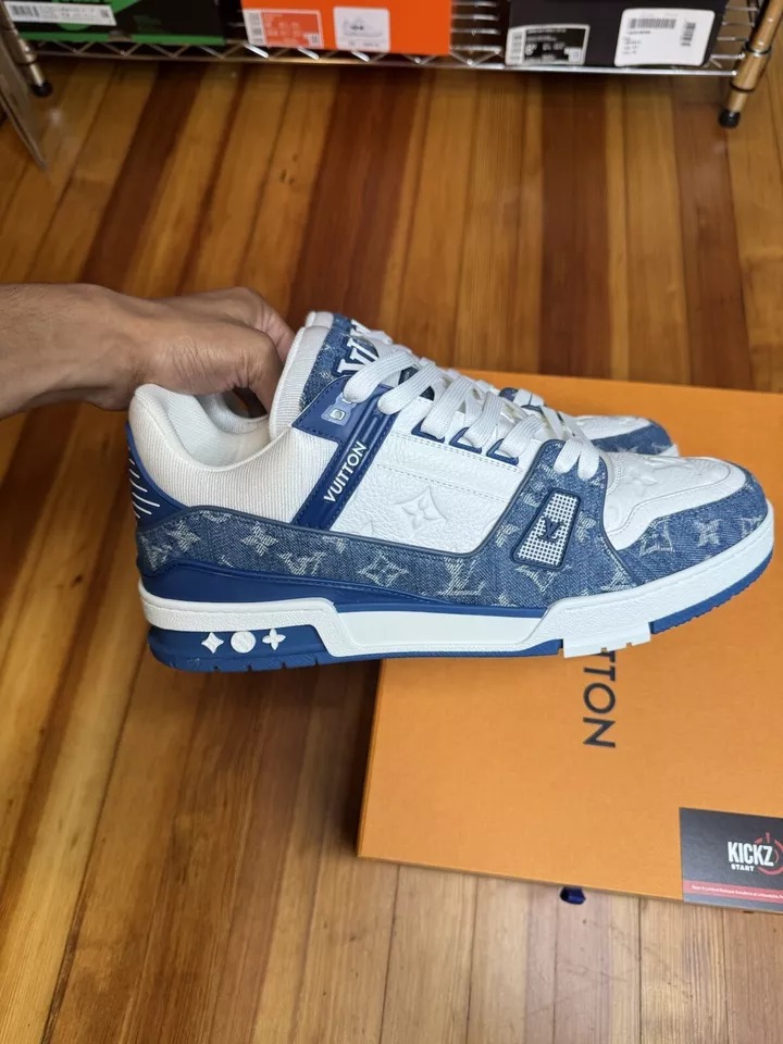 Louis Vuitton LV Trainer Monogram Denim White Blue - 2