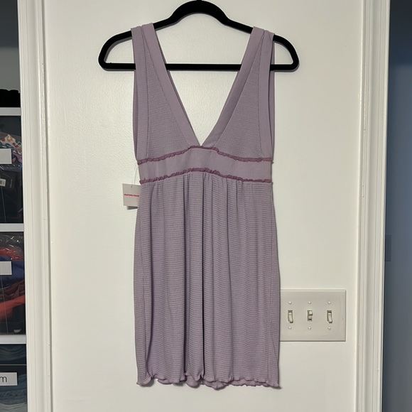 Charlotte Ronson Y2K Light Purple Waffle Babydoll Dress - 2