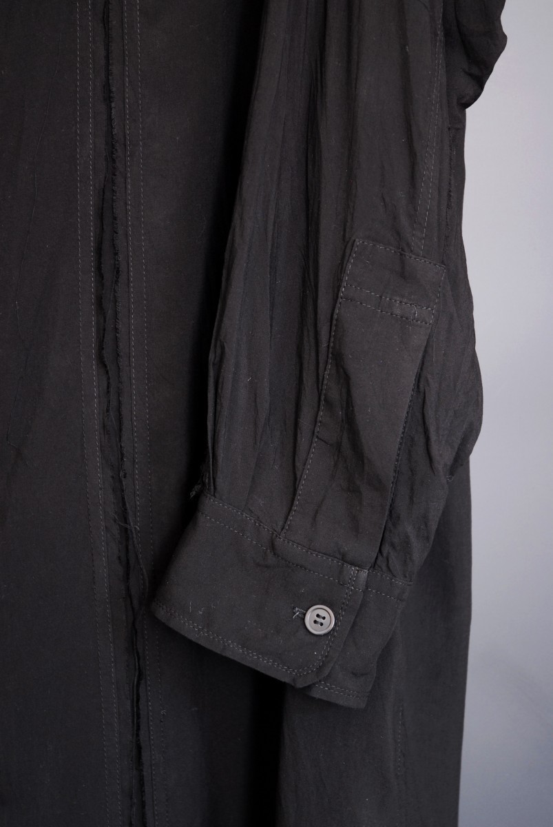 Pour Homme Long Oversized Black Shirt - 4