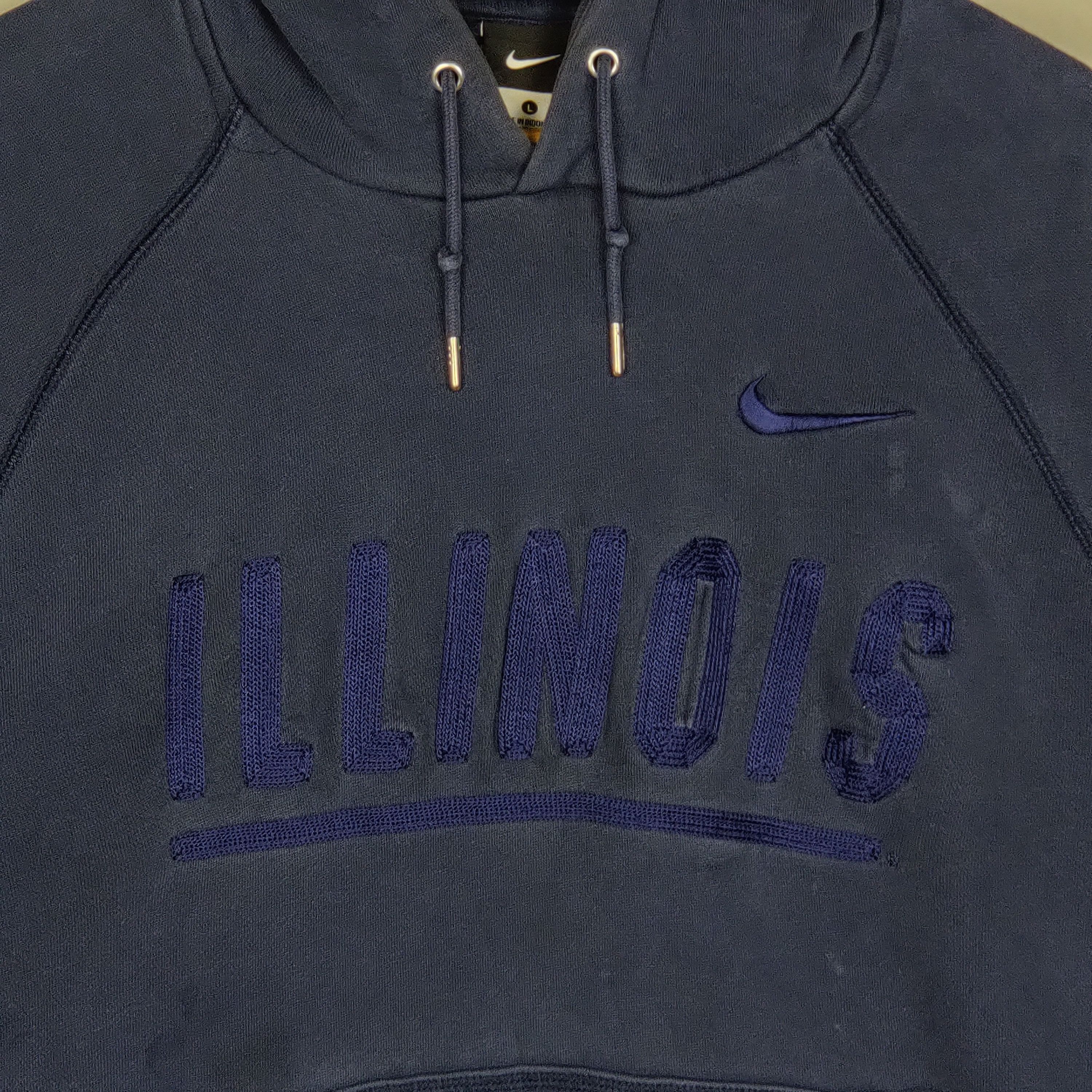 Vintage Nike Illinois Hoodie Mini Swoosh Embroidered - 2