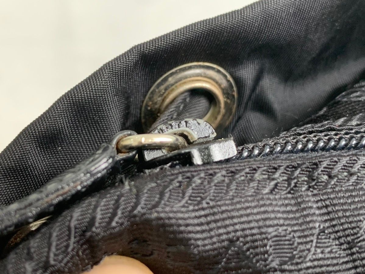 Authentic prada backpack black nylone double pocket - 14
