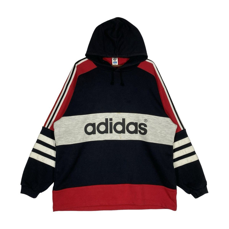 Vintage 90s Adidas Trefoil Big Logo Hoodie Japan Exclusive - 1