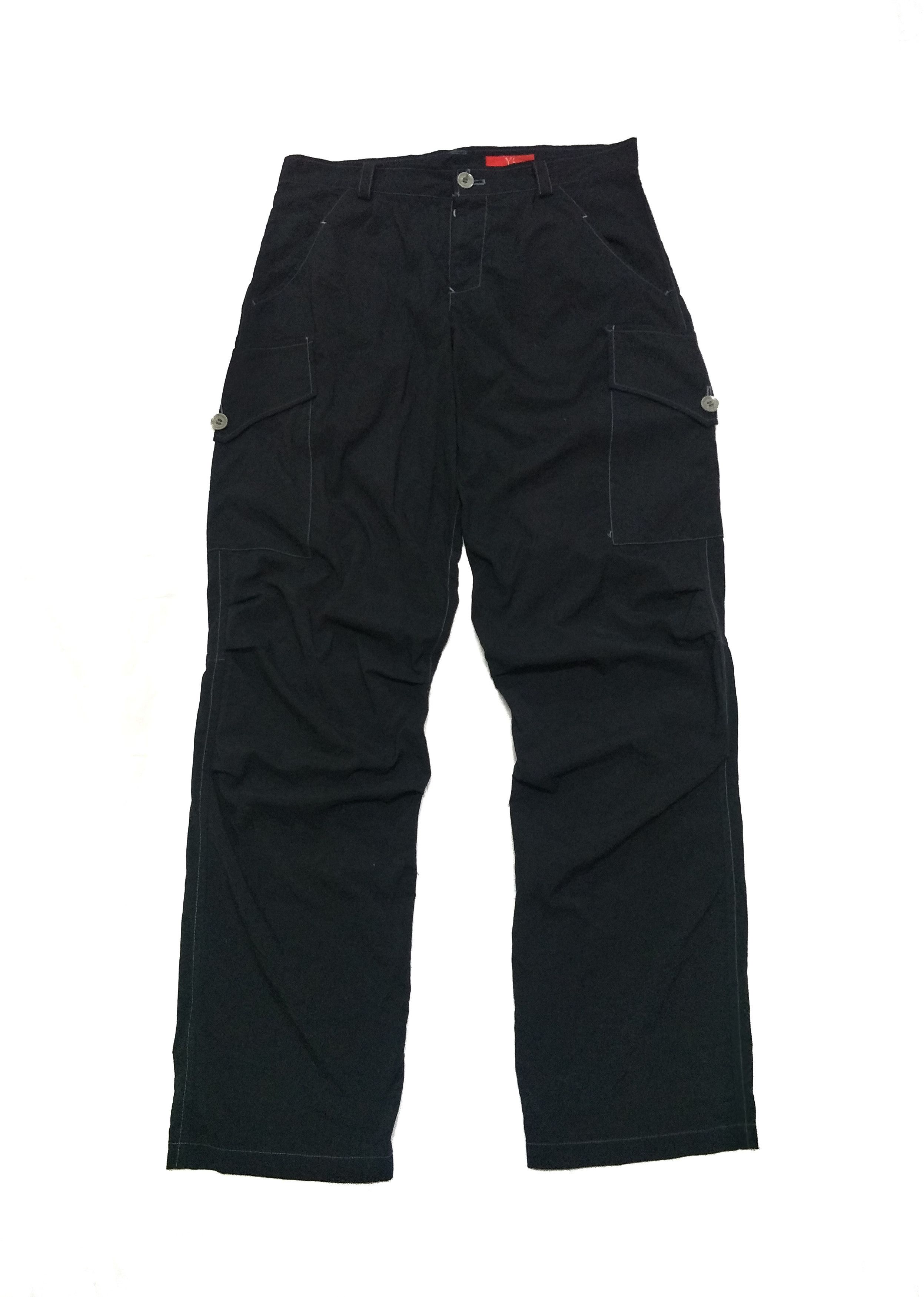 Nylon Wide Thigh Cargo Pants Button Fly - 2
