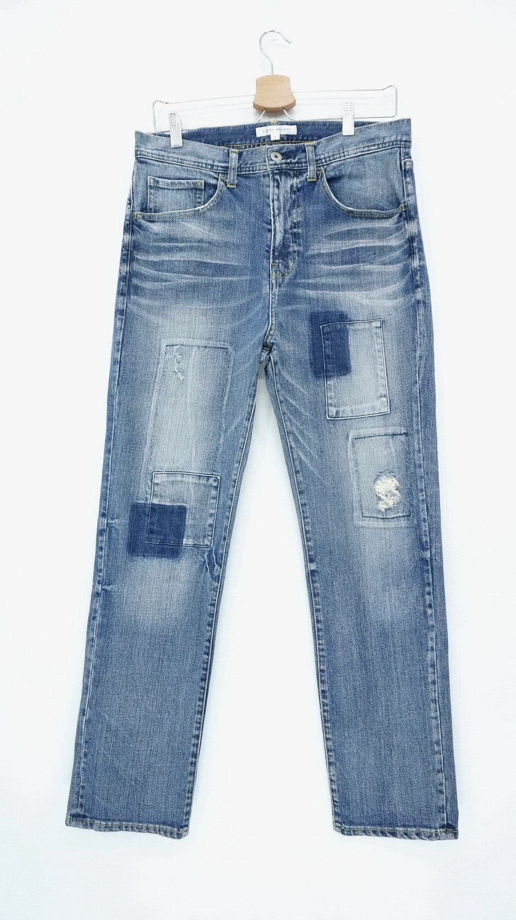 Japanese Brand - Japan FLASH REPORT Distressed Rip Patchwork Jeans - 1