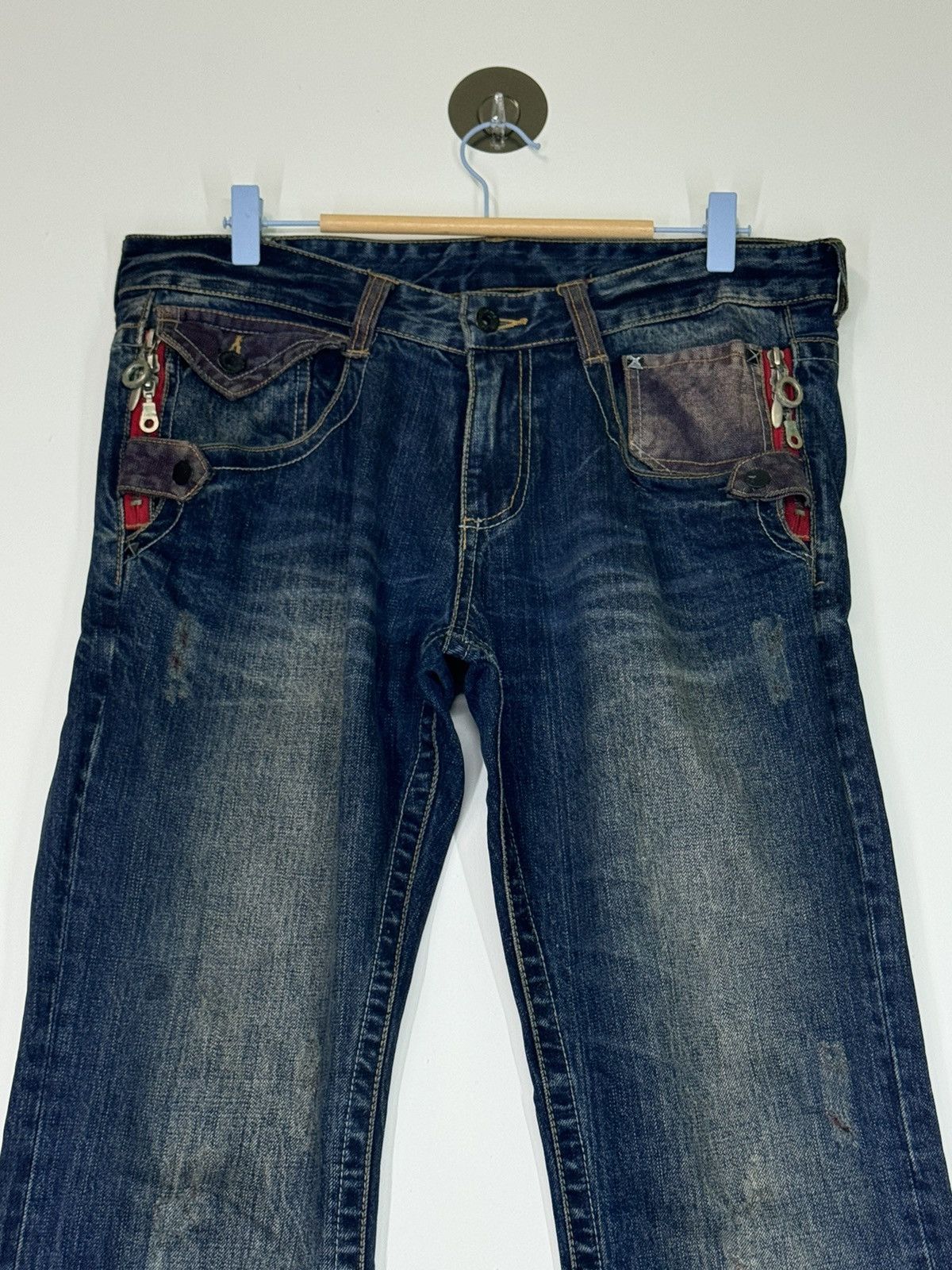 If Six Was Nine - Flare Zipper Pocket SEMANTIC DESIGN Boot Cut Denim - 3