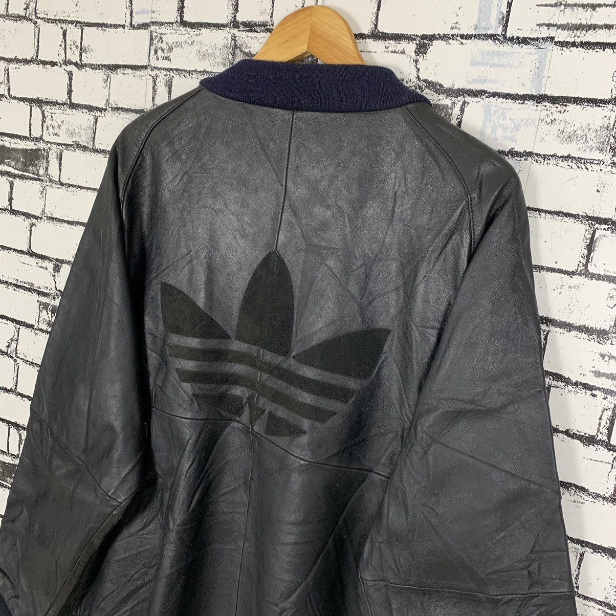 Adidas 3 Stripes Big Logo Leather Jacket - 10