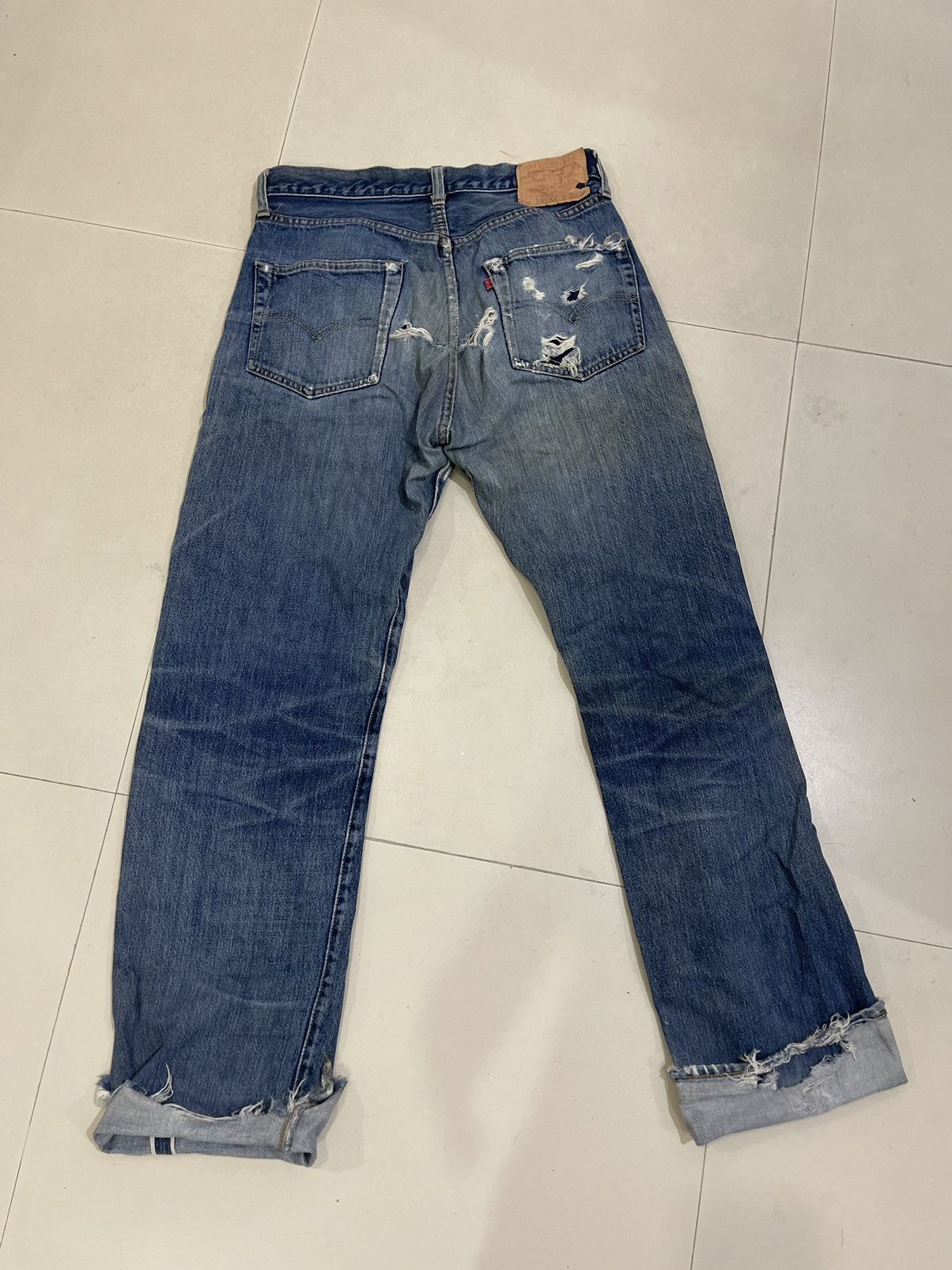 Vintage - 90’s LEVI’S 501 BIG E” Distressed Made in San Francisco US - 5