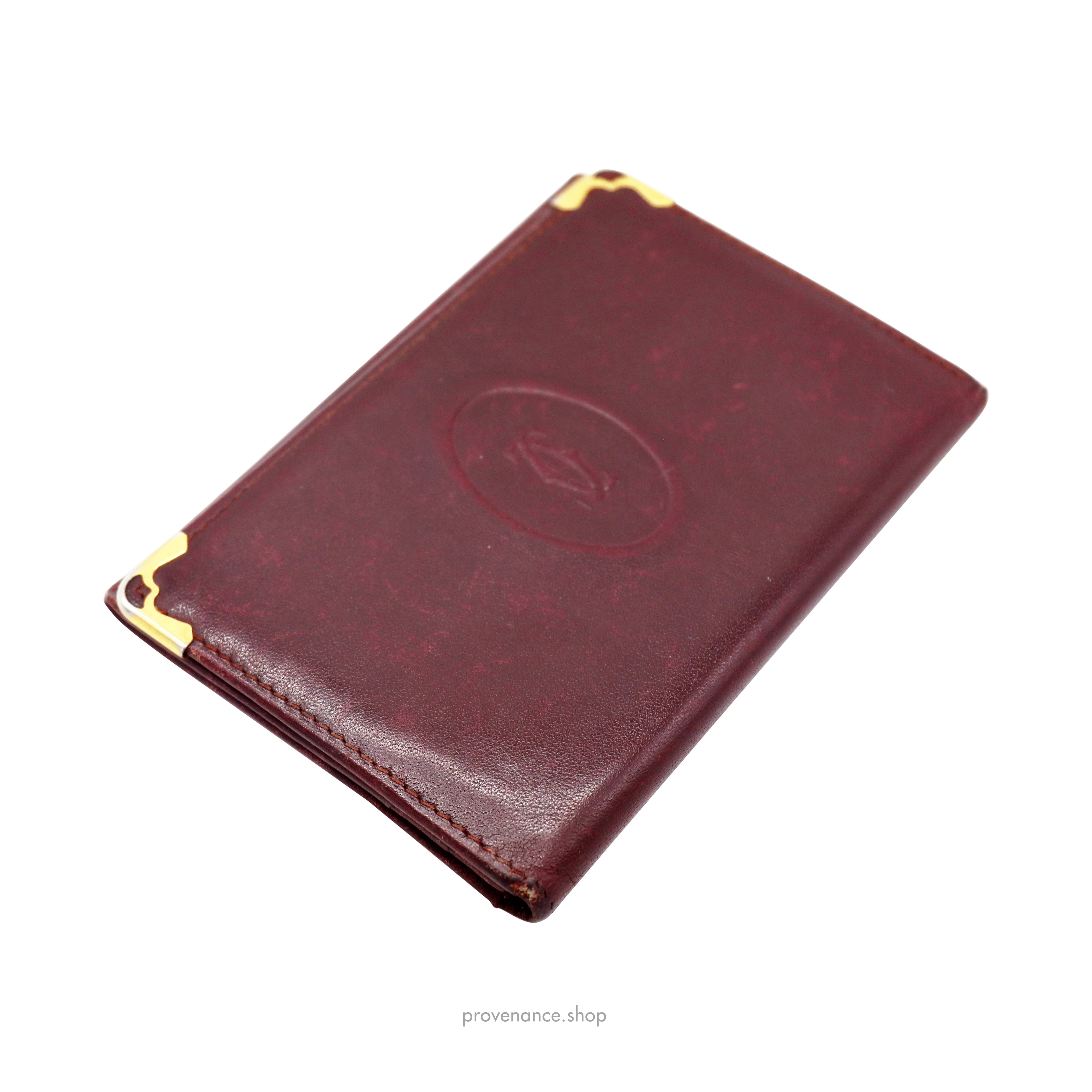 Cartier Pocket Organizer Wallet - Burgundy Leather - 4