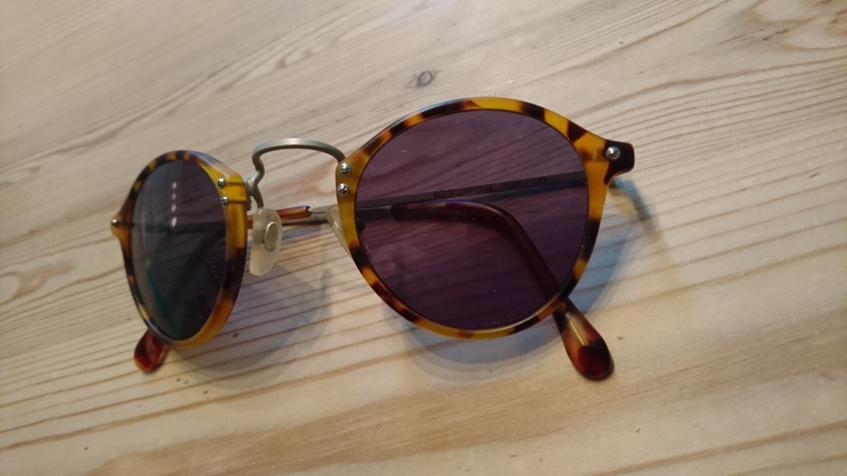 Vintage - Sunglasses Panto Havana 80s Small Size 45 - 2