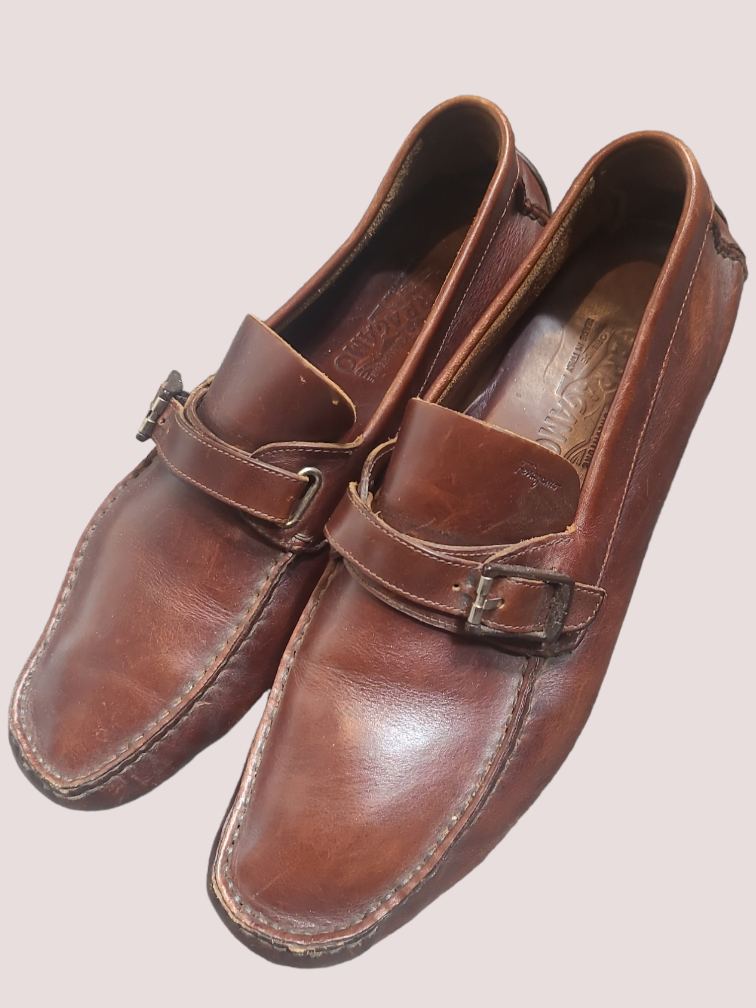 Salvatore Ferragamo Brown Leather Loafers - 5