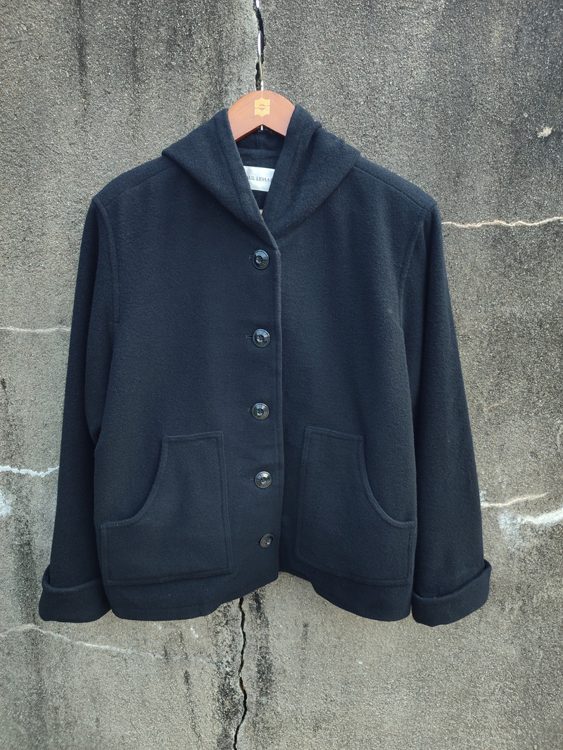 Paul Lemaire Wool Shawl Collar Cover Hooded Jacket - 1