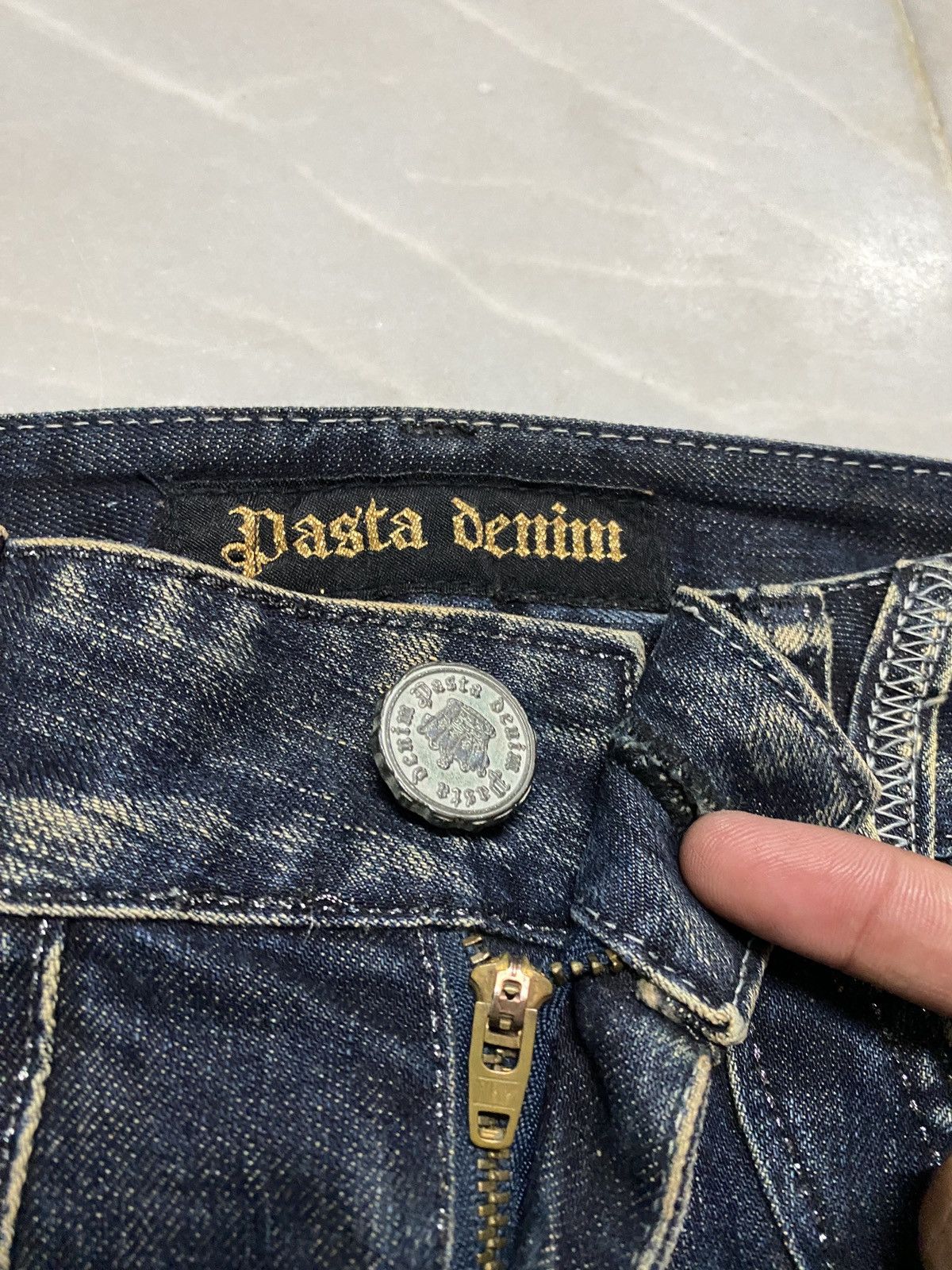 💥Flare💥Vintage 90s Pasta Denim Rusty Mudwash Embroidery logo - 9