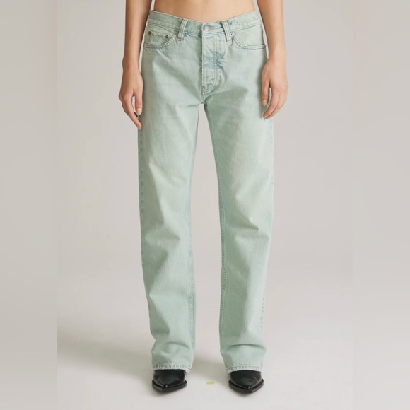 Hope Stockholm Aqua Bio Tint Green Rush Jeans Relaxed Bootcut size 27 - 1