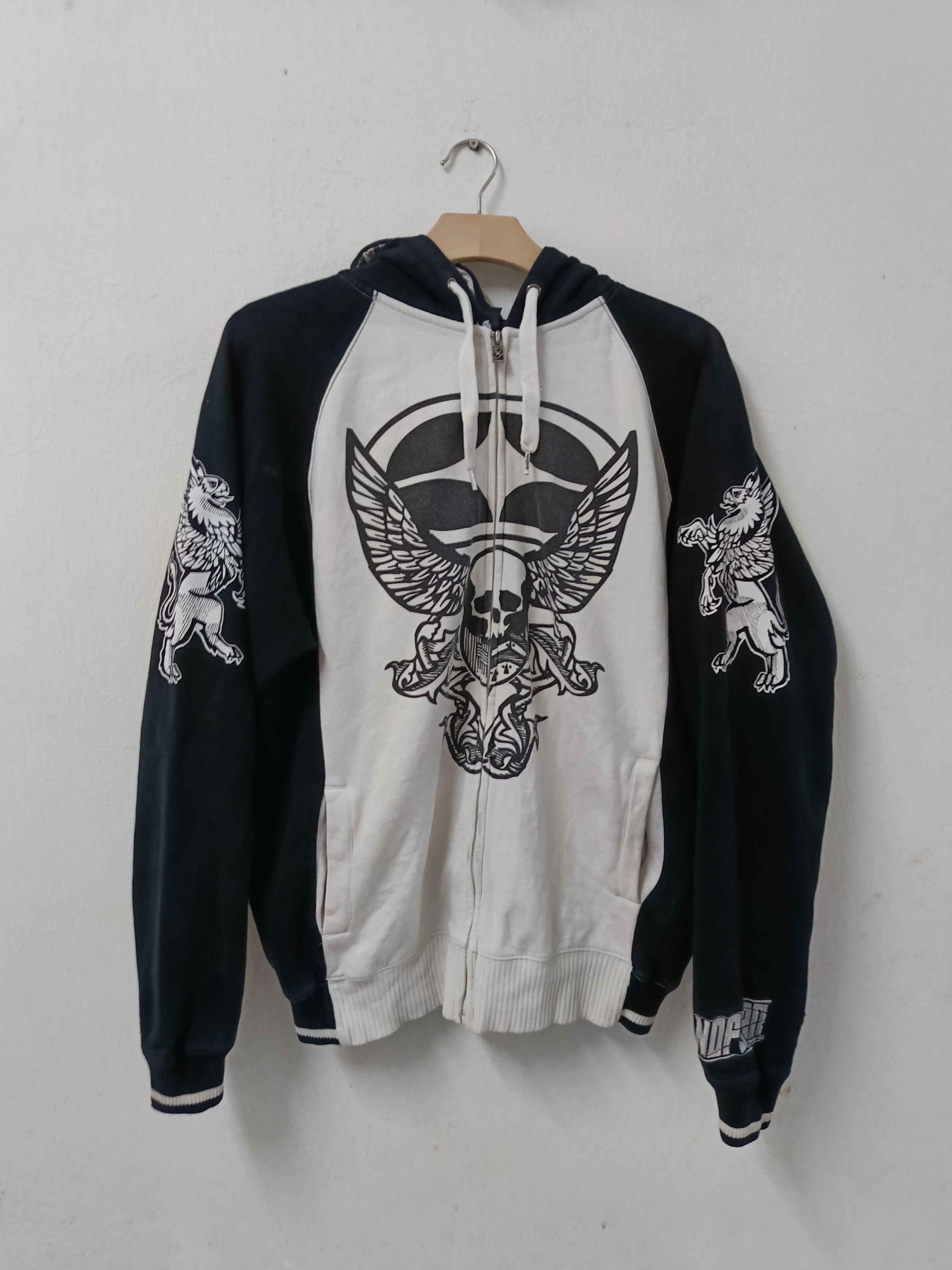 Skulls - Grunge No Fear Full print Zipper hoodie - 2