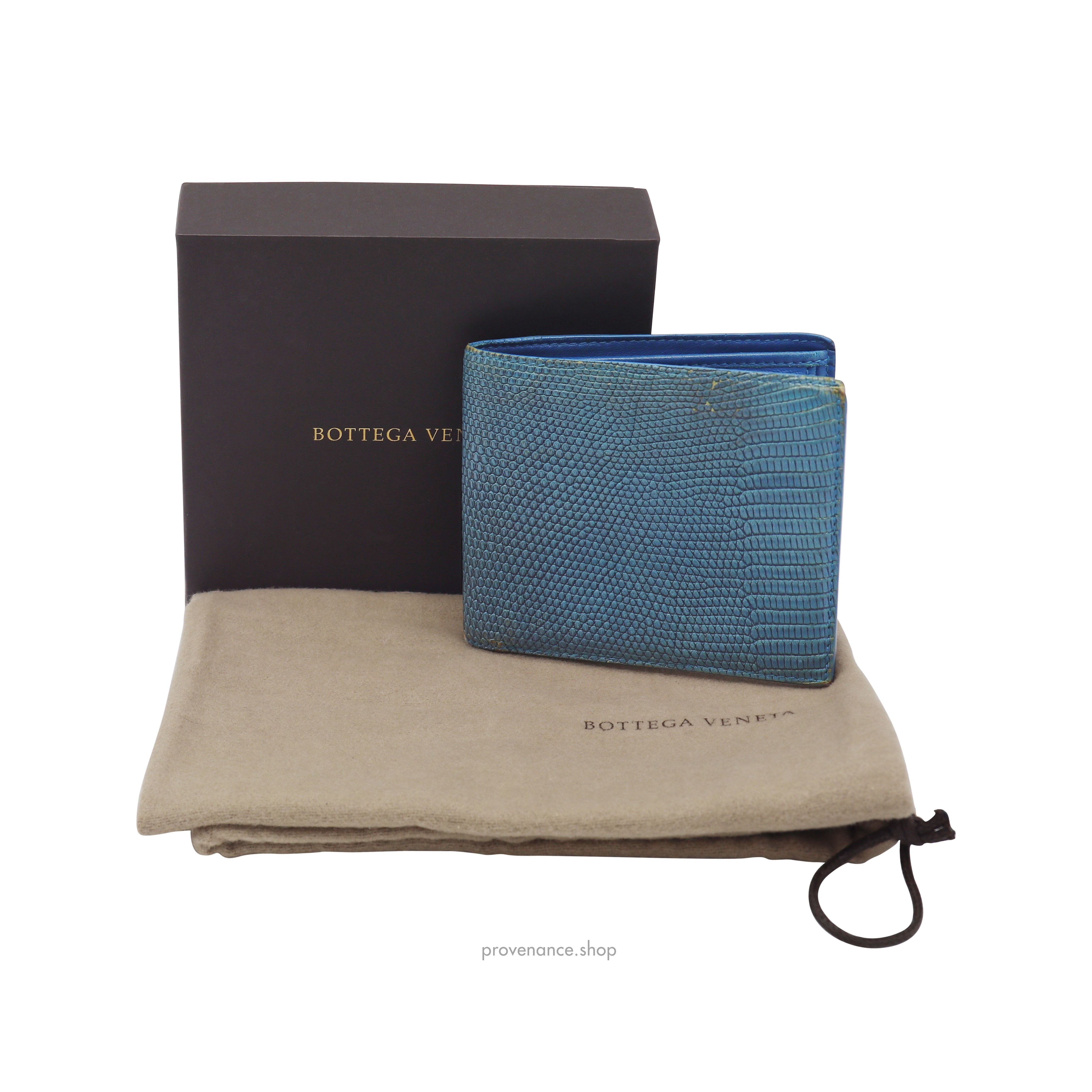 Bifold Wallet - Blue Lizard Leather - 1