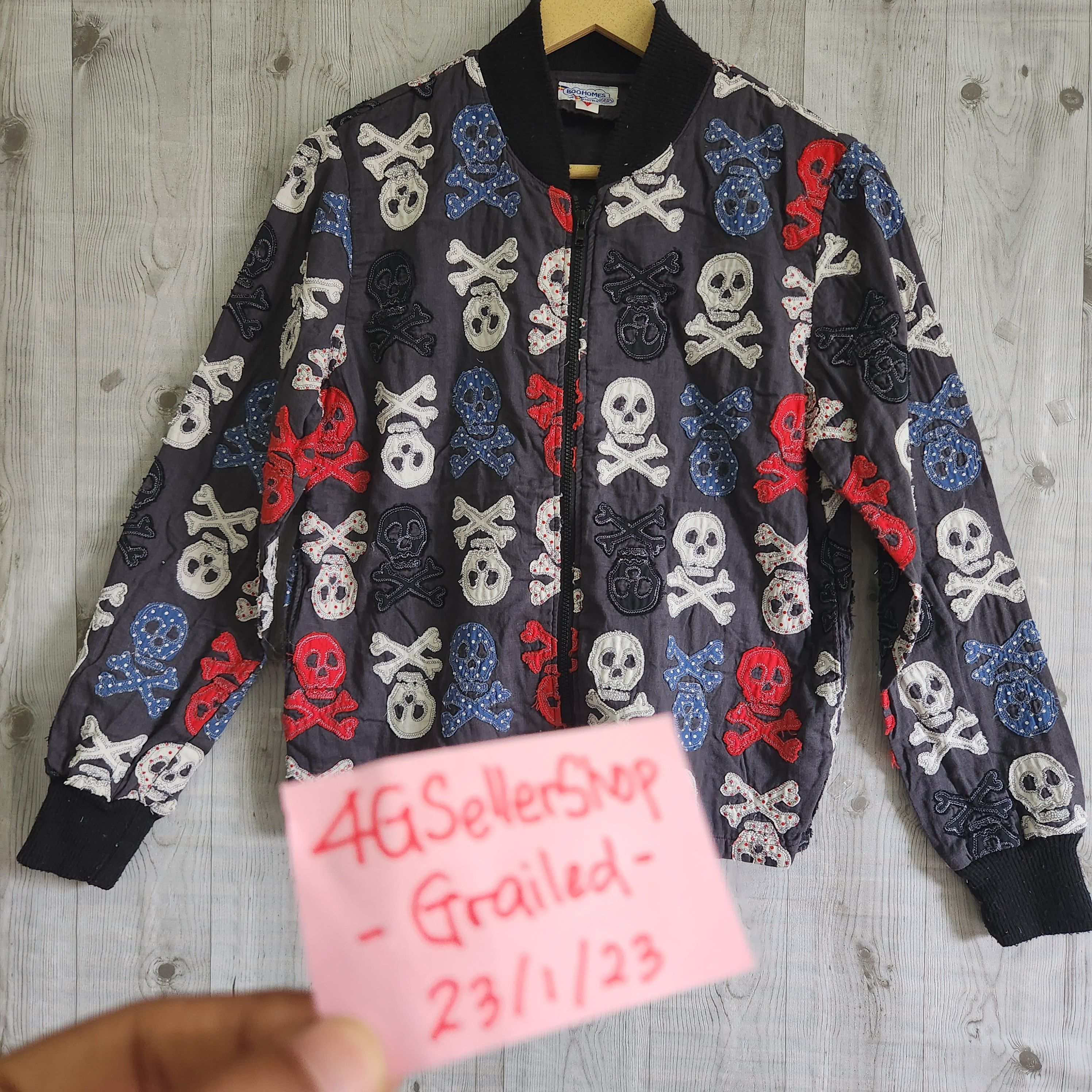 Archival Clothing - Horror Skulls Full Patches Sweater Full Zipped Japan - 20