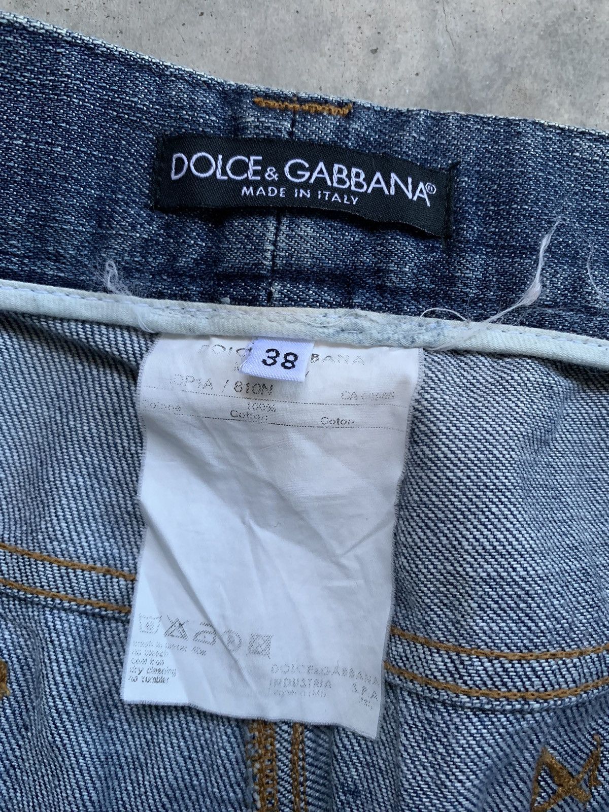 🔥VERY RARE🔥 Dolce gabbana Spellout Side Tape Jeans Denim - 7