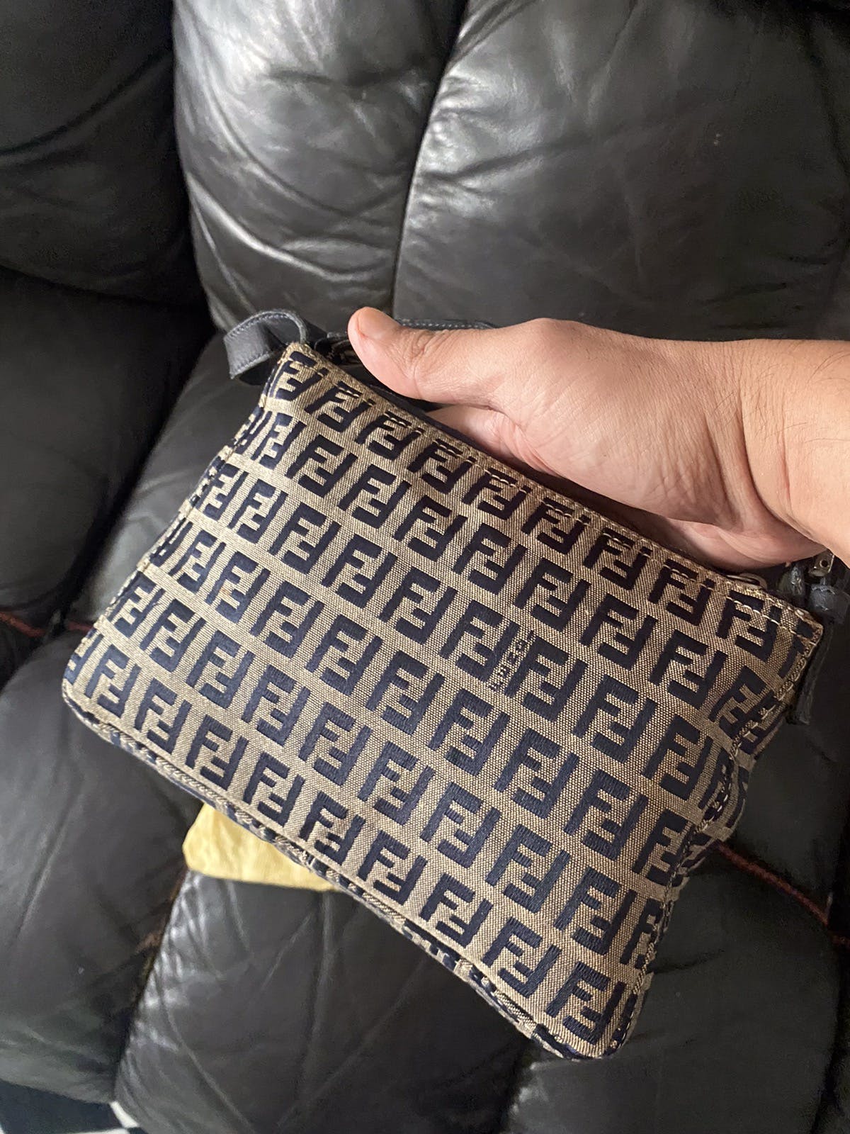 Authentic Fendi FF Zucca Monogram Mini Hand Bag - 6