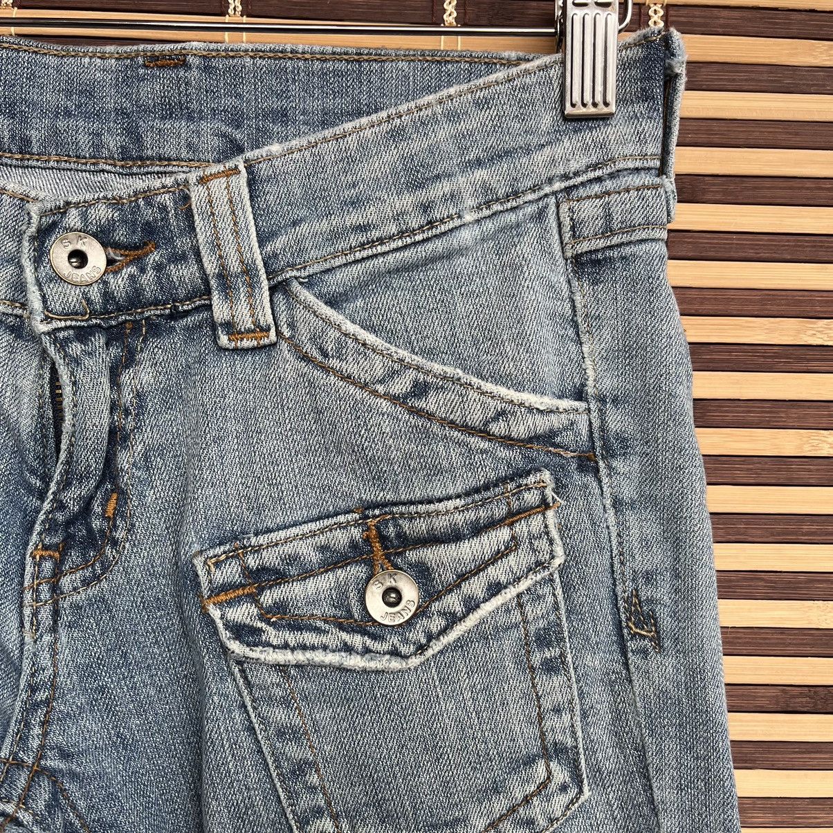 Japanese Brand - Avant Garde Designer Pockets Denim SK Jeans Bush Pants - 7