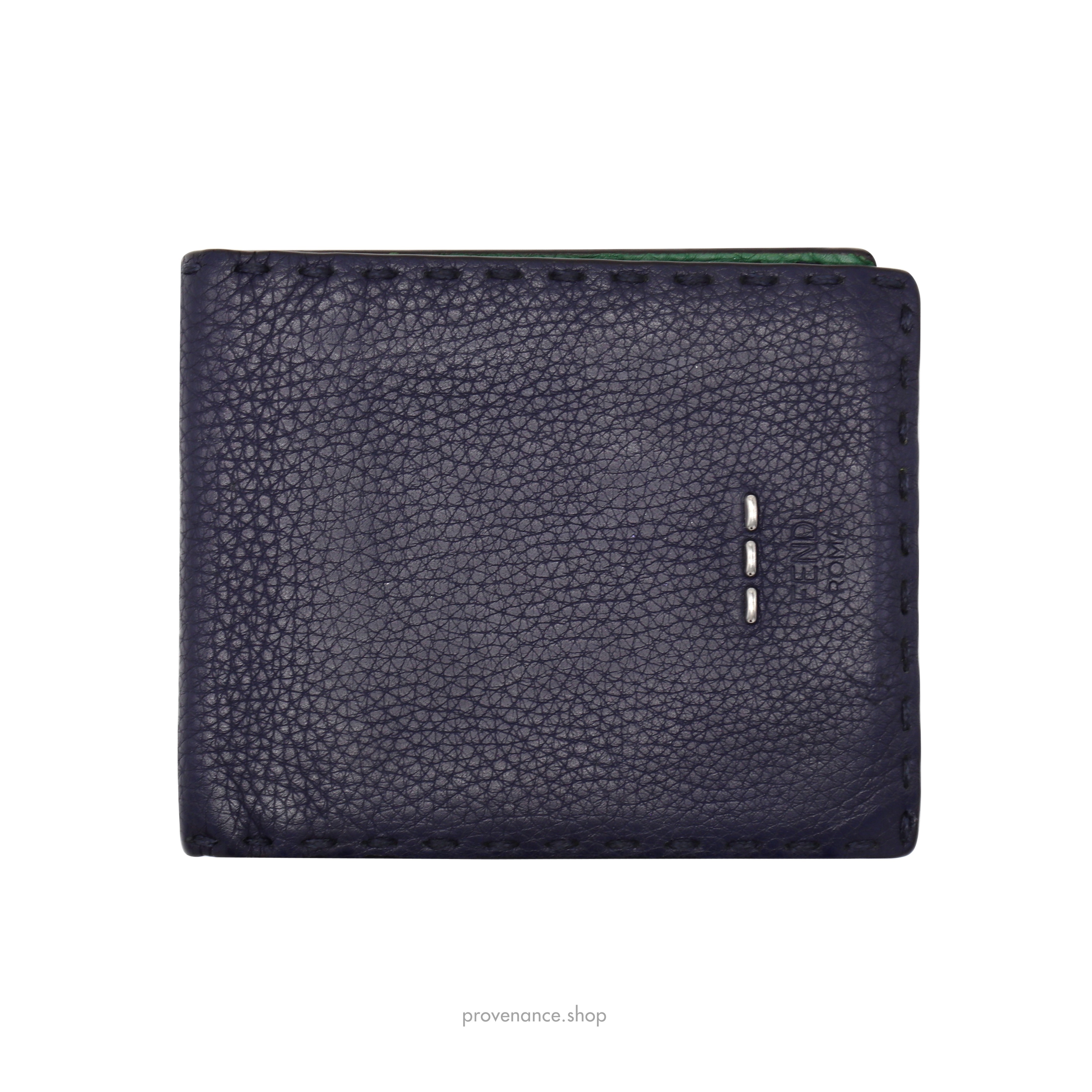 Fendi Selleria Horizontal Wallet - Navy Roman Leather - 1