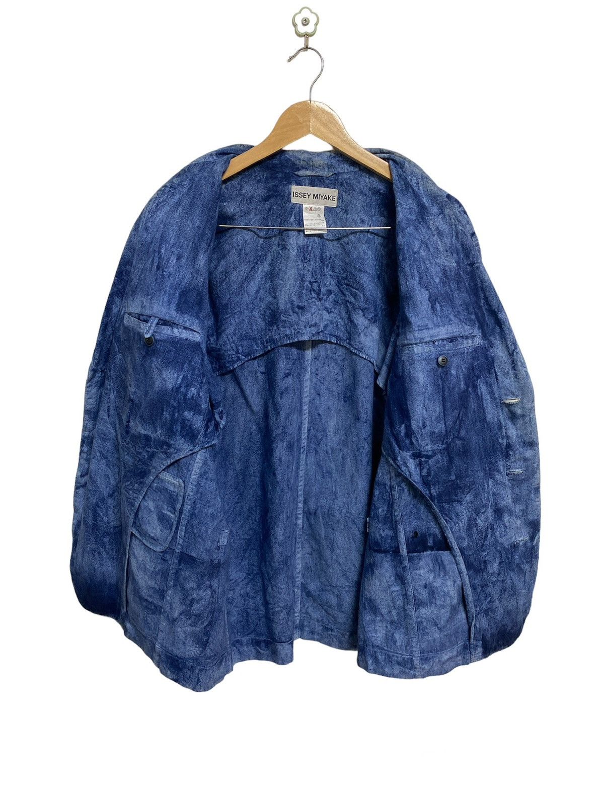 Rare🔥Archive Issey Miyake Dyed Indigo Bleach Jacket - 8