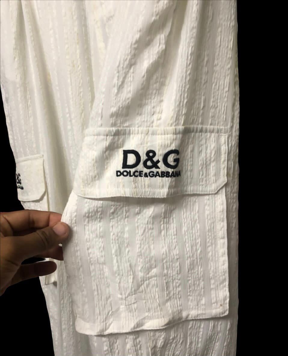 Vtg🔥D&G Cotton Linen Drawstring Hbt Style Cargo Pants - 5