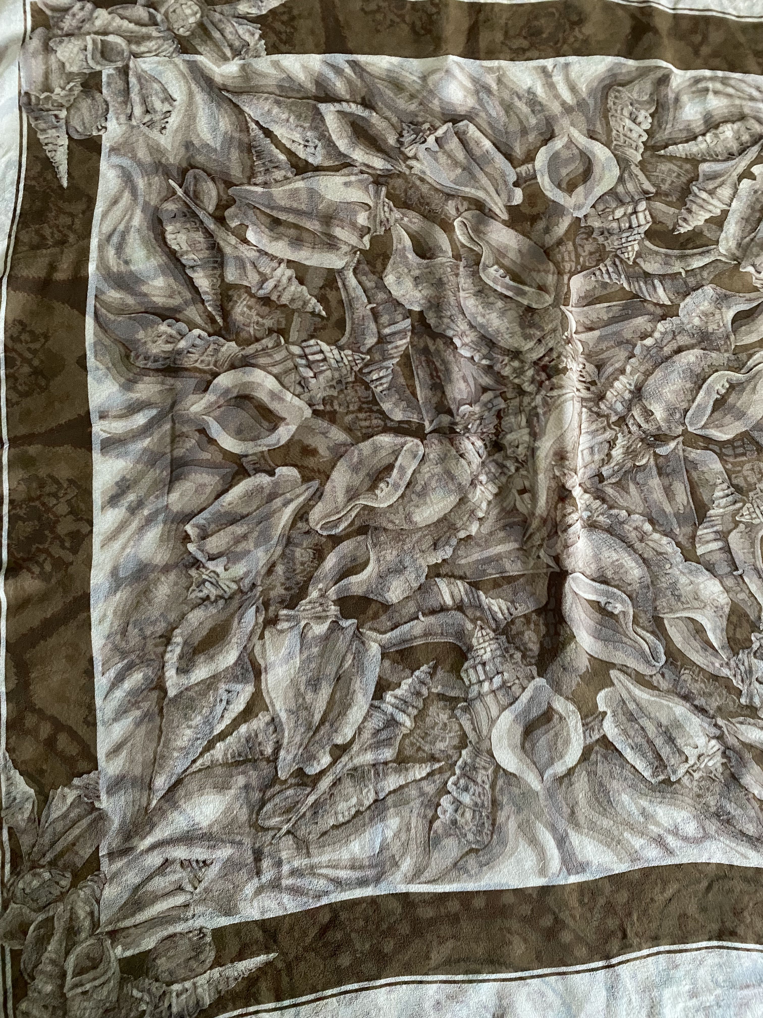 Vintage Silk Scarf Abstract Sea Snail - 4